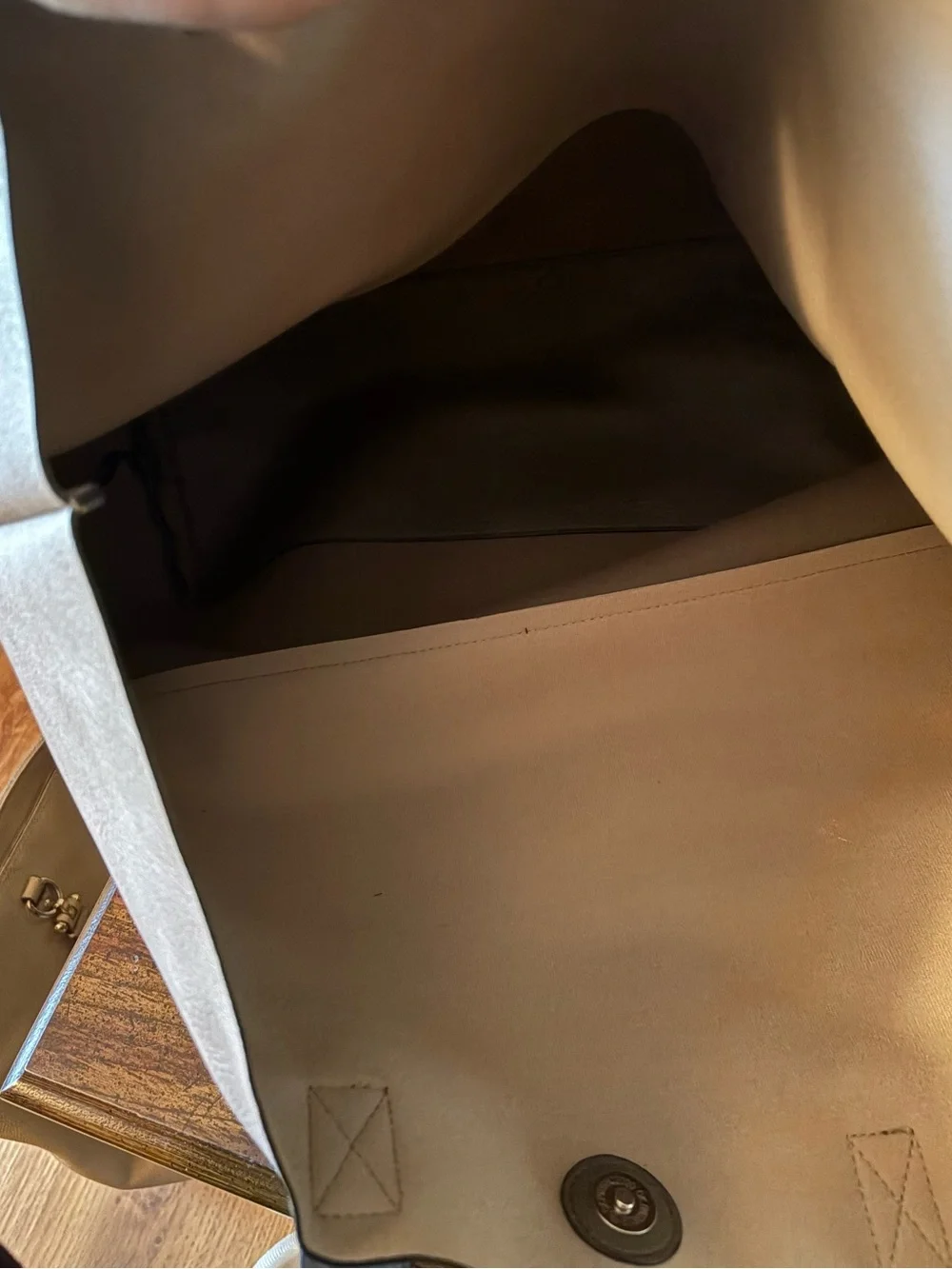 Two-Tone Gray Leather Tote Bag - Neutral Gray